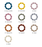Anneau de dentition vieux rose et lange ivoire