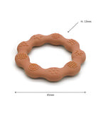 Anneau de dentition vieux rose et lange ivoire