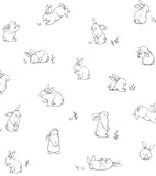 BUNNY - Échantillon papier peint, lapins éparses