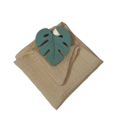 Anneau de dentition feuille verte et lange taupe