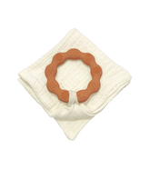 Anneau de dentition terracotta et lange ivoire