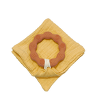 Anneau de dentition terracotta et lange moutarde