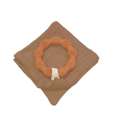 Anneau de dentition terracotta et lange marron