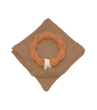 Anneau de dentition terracotta et lange marron