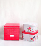 POUCINETTE - Lot de 2 boîtes de rangement avec couvercle