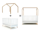 Lit bébé évolutif en bois blanc 70 x 140 cm - Confort