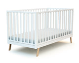 Lit bébé évolutif en bois blanc 70 x 140 cm - Confort
