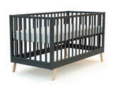 Lit bébé évolutif en bois gris graphite 70 x 140 cm - Confort