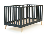 Lit bébé évolutif en bois gris graphite 70 x 140 cm - Confort
