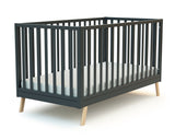 Lit bébé évolutif en bois gris graphite 70 x 140 cm - Confort