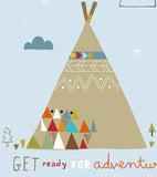 LITTLE INDIANS - Affiche enfant - Tipi (bleu)