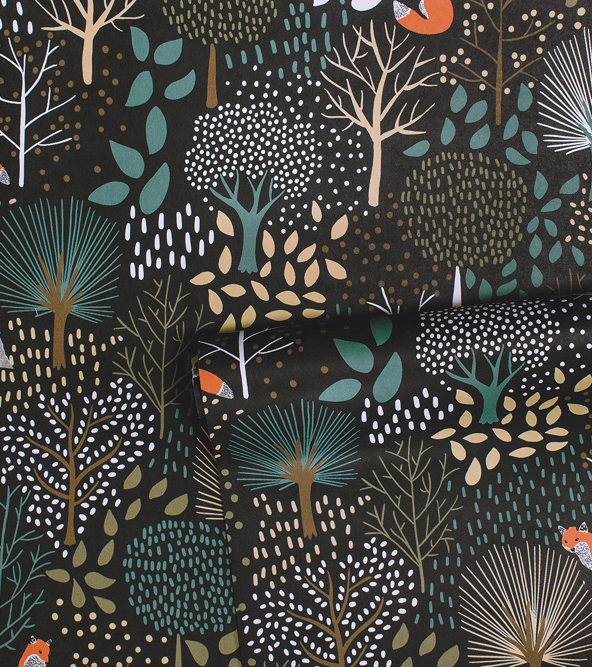M. FOX - Papier peint enfant - Motifs forêt et renard