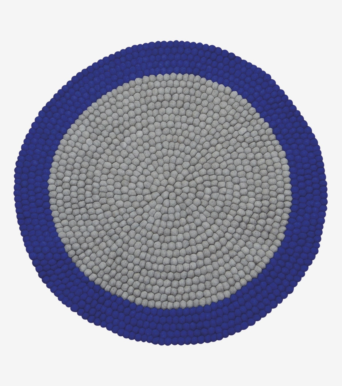 Tapis rond en boules de laine feutrée