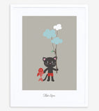 MOKA & POM - Affiche enfant - Chaton et nuages