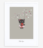 MILLY & FLORE - Affiche enfant - Chaton et étoiles