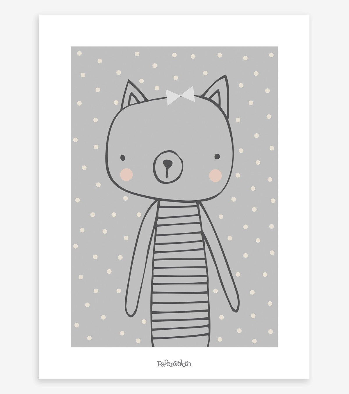 LITTLE FRIENDS - Affiche enfant - Le chat - Sans cadre (affiche seule)