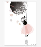 MUM OF LOVE - Affiche enfant - Danseuse et lune