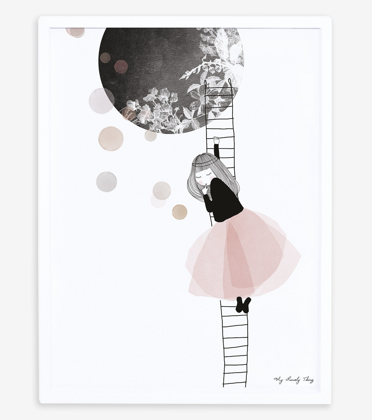 MUM OF LOVE - Affiche enfant - Danseuse et lune