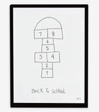 BACK TO SCHOOL - Affiche enfant - Marelle, back to school