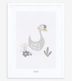 MY LOVELY SWAN - Affiche enfant - Cygne et fleurs