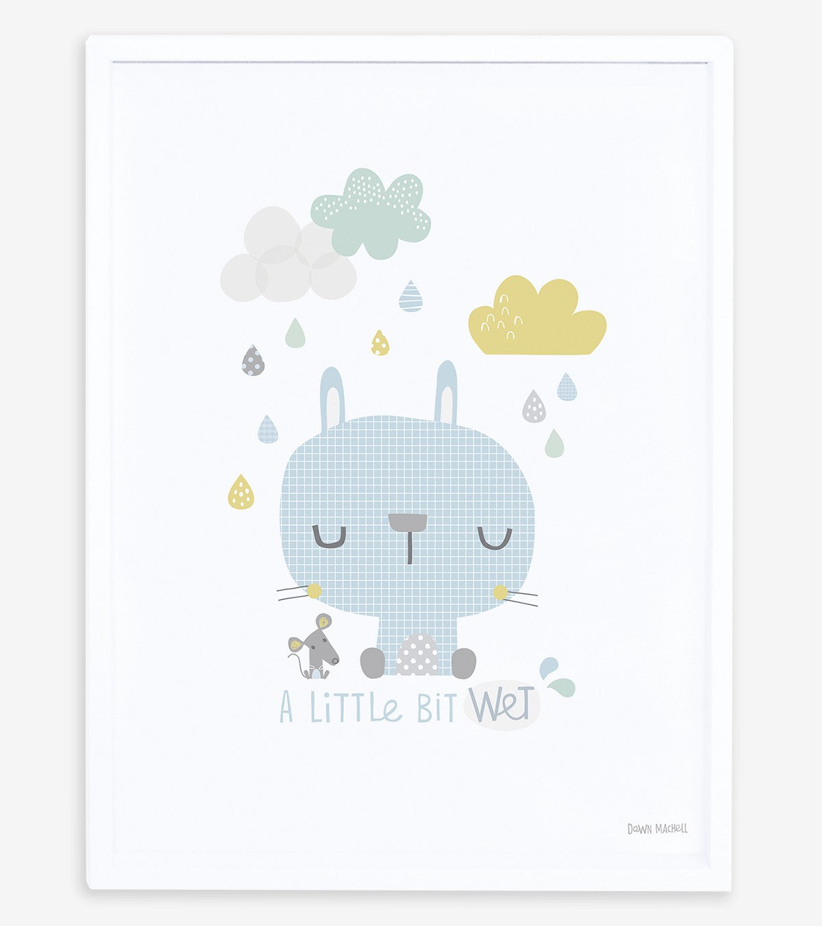 SMILE IT'S RAINING - Affiche enfant - Lapin et souris