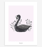 LITTLE PRINCESS - Affiche enfant - Cygne (noir)