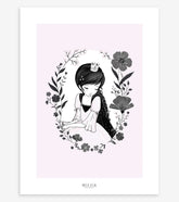 LITTLE PRINCESS - Affiche enfant - Princesse et fleurs