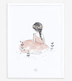 ROSAE - Affiche enfant - Fillette au jardin
