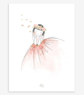 ROSAE - Affiche enfant - Fillette et fleurs