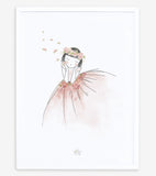 ROSAE - Affiche enfant - Fillette et fleurs