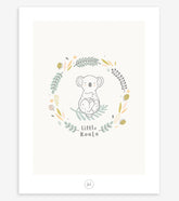 AUSTRALIA - Affiche enfant - Koala et feuilles