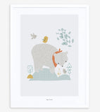 WOODLAND - Affiche enfant - Ours et forêt