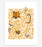 HIDE & SEEK - Affiche enfant - Tigre et feuilles