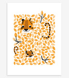 HIDE & SEEK - Affiche enfant - Tigre et feuilles