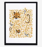 HIDE & SEEK - Affiche enfant - Tigre et feuilles