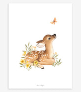 OH DEER - Affiche enfant - Faon vintage