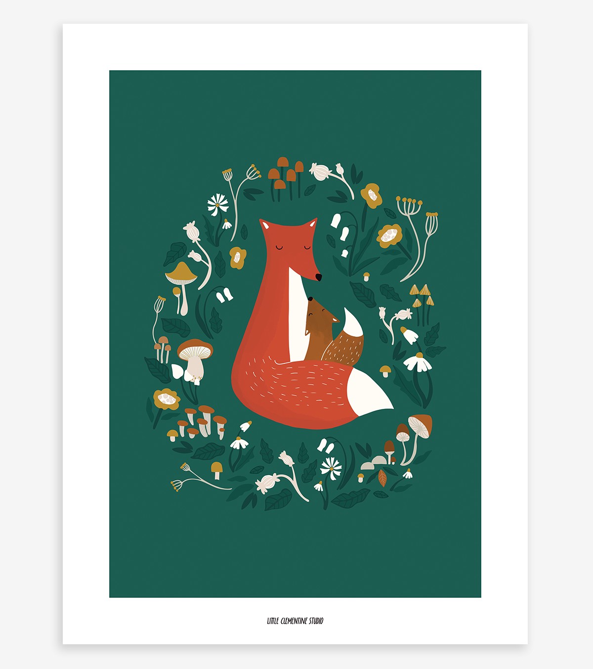 FOREST HAPPINESS - Affiche enfant - Famille renard