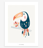 PARADISIO - Affiche encadrée enfant - Toucan sur sa branche