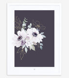 BLUSHING VIOLET - Affiche enfant - Les fleurs (fond violet)