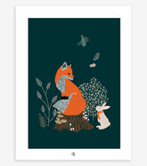 M. FOX - Affiche enfant - Renard et lapin