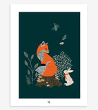 M. FOX - Affiche enfant - Renard et lapin