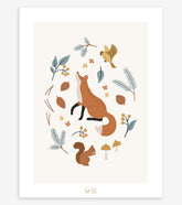 JÖRO - Affiche enfant - Renard dans la forêt