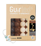 Guirlande lumineuse 24 boules de coton (marron) - Éclairage décoratif intérieur