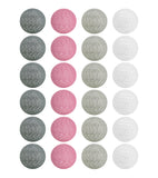 Guirlande lumineuse 24 boules de coton (rose, gris) - Éclairage décoratif intérieur