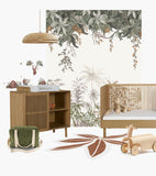 UTAN - Tapis enfant - Feuille tropicale (marron)