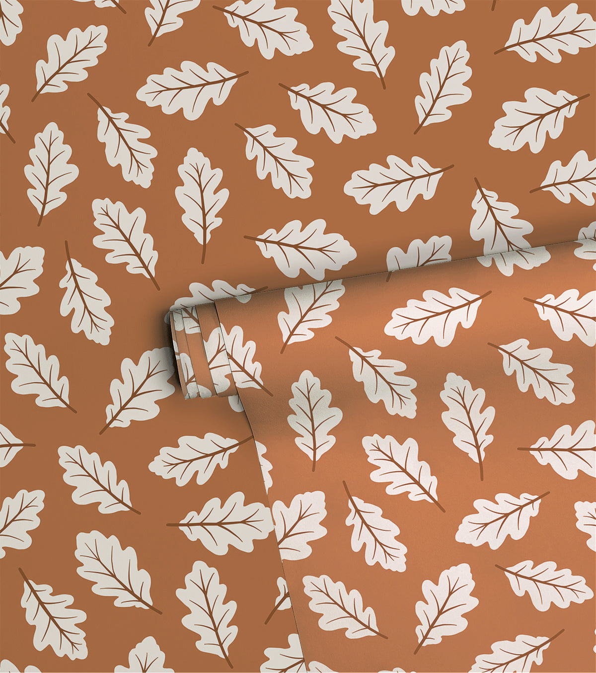 JÖRO - Papier peint enfant - Motif feuilles de chêne