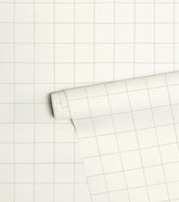 MINIMA - Papier peint enfant - Quadrillage gris clair