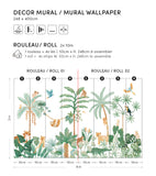 YATSUNI - Papier peint panoramique - Animaux de la jungle