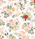 ALYSSE – Échantillon papier peint fleurs rose clair