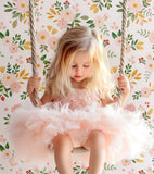 ALYSSE – Échantillon papier peint fleurs rose clair